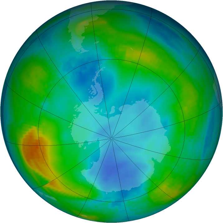 Antarctic ozone map for 29 May 1983